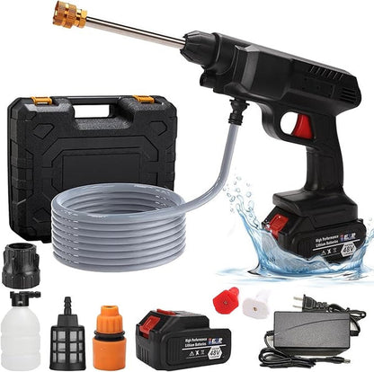 Hidrolavadora a presión portátil + 2 Baterías + Aspirador de coche de regalo