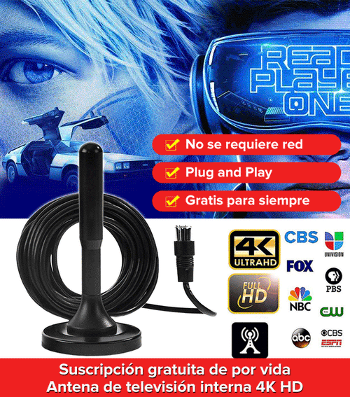 Antena de Televisión 4K HD